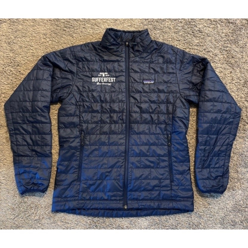 Patagonia Nano Puff Mens Quilted Puffer Jacket Navy M Full Zip Sufferfest